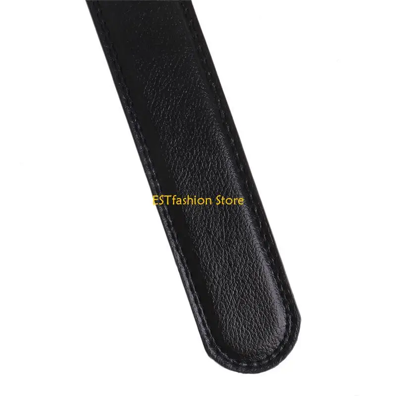 Y5GC Men's Faux Leather Automatic Business Belt Replacing Waistband Without Buckle