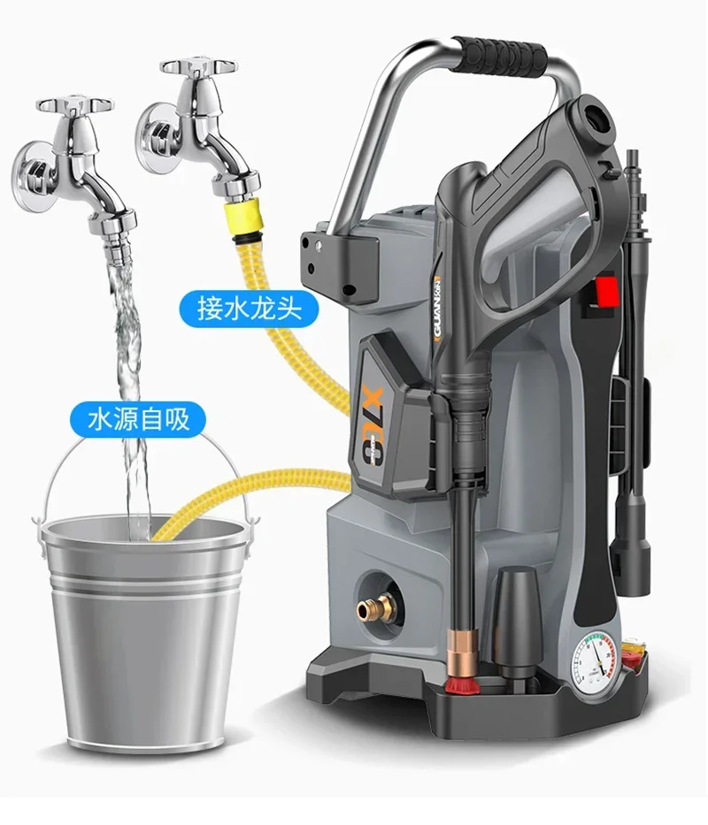 New Small X700 Car Washing Machine 2400W Ultra-high Pressure 220v Brush Water Grab Gun Small Automatic Cleaning Portable Water P