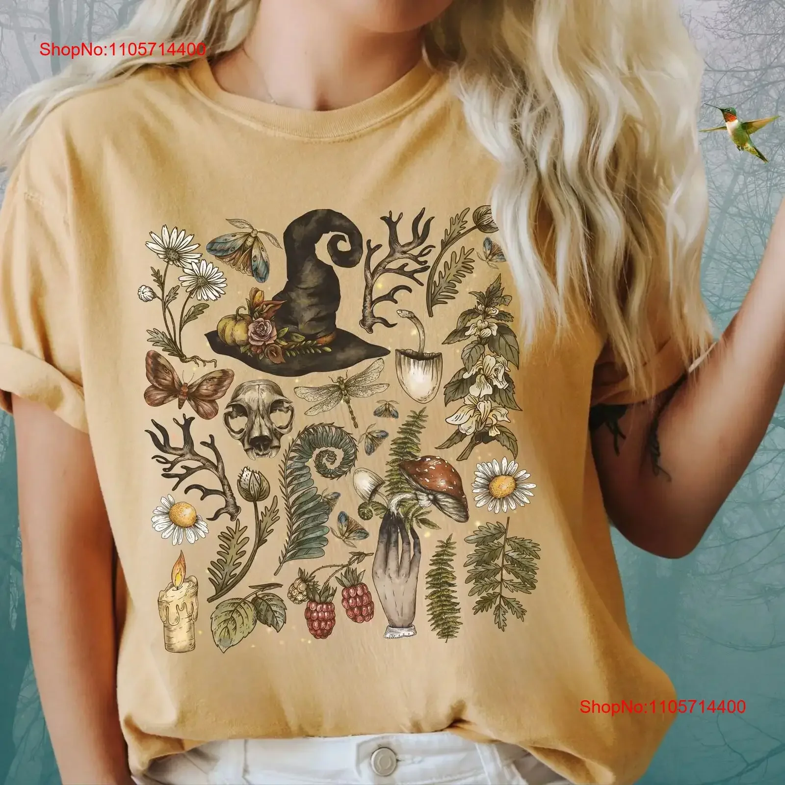 Dark Cottagecore Woodland Goblincore T Shirt Witchy Cottage Cor Clothes Nature Witch Fairy Core whimsigoth for her vintage