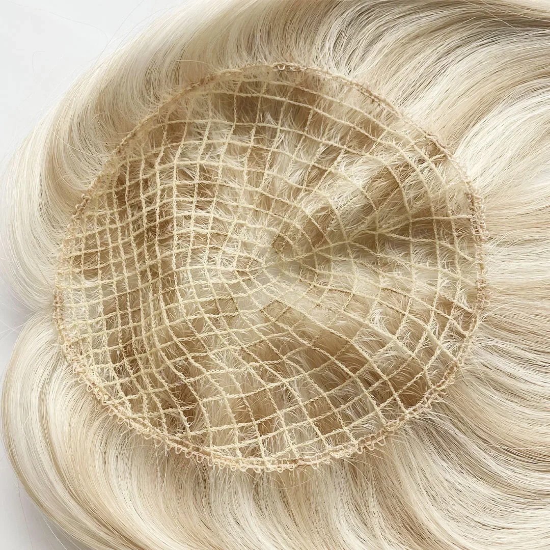 2024 Wholesale Custom Top European Human Hair Fishnet Topper Clip In Hair Piece Topper Silk Base Toupee For Women