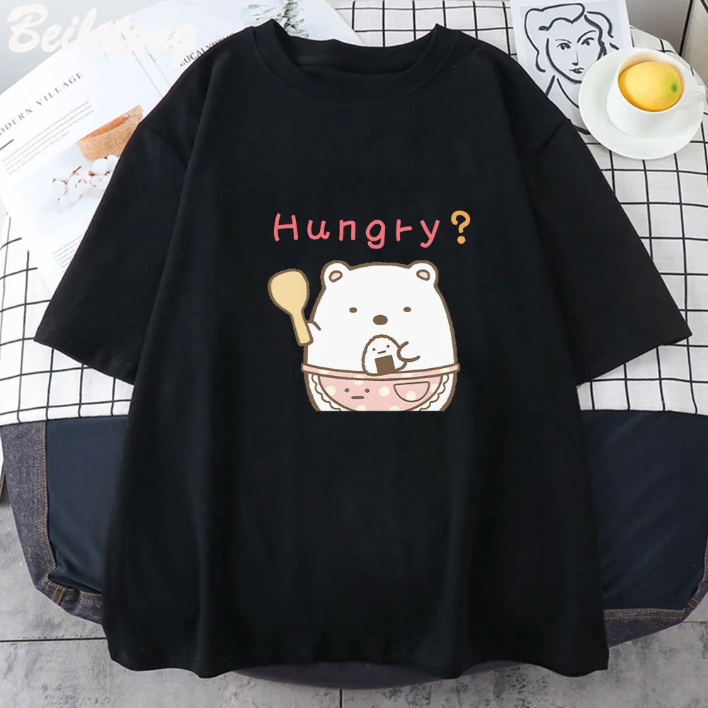 Sumikko Gurashi Kawaii T Shirt Men Women High Quality Crew Neck Pure Cotton Oversized Tees Tops Boys and Girls Funny/cute Tees