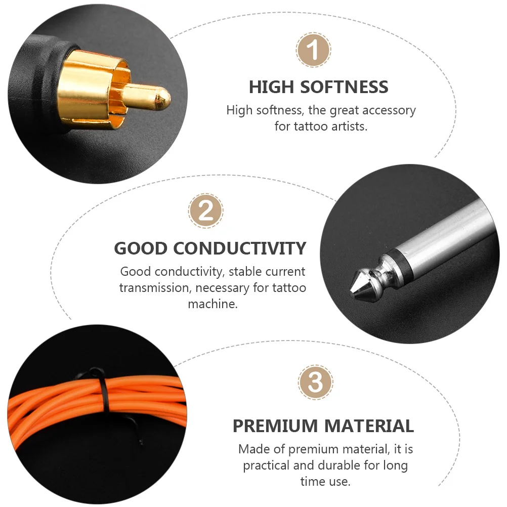 

Кабель питания с крючком для машины 1,73 м, оранжевый штекер, зажим для шнура, позолоченная вилка, высокая мягкость, аксессуары для тату-машины, кабель