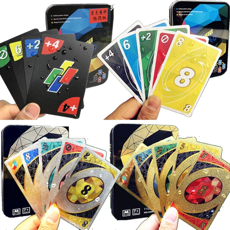 PVC Waterproof QUNO Board Games Family Party Playing Cards Table Games Fun Entertainment Educational Toys for Chilren Adult Gift