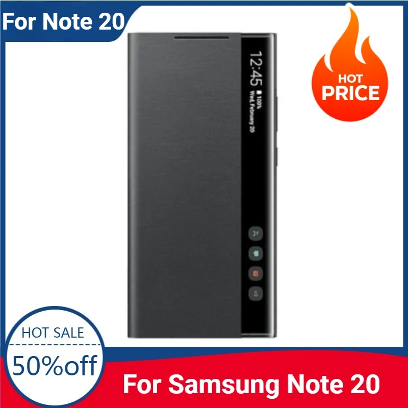 

Window View Clear Flip Cover For Samsung Galaxy Note 20 Ultra Flip-free Wake Up Real Smart Chip Leather Case For Samsung Note 20