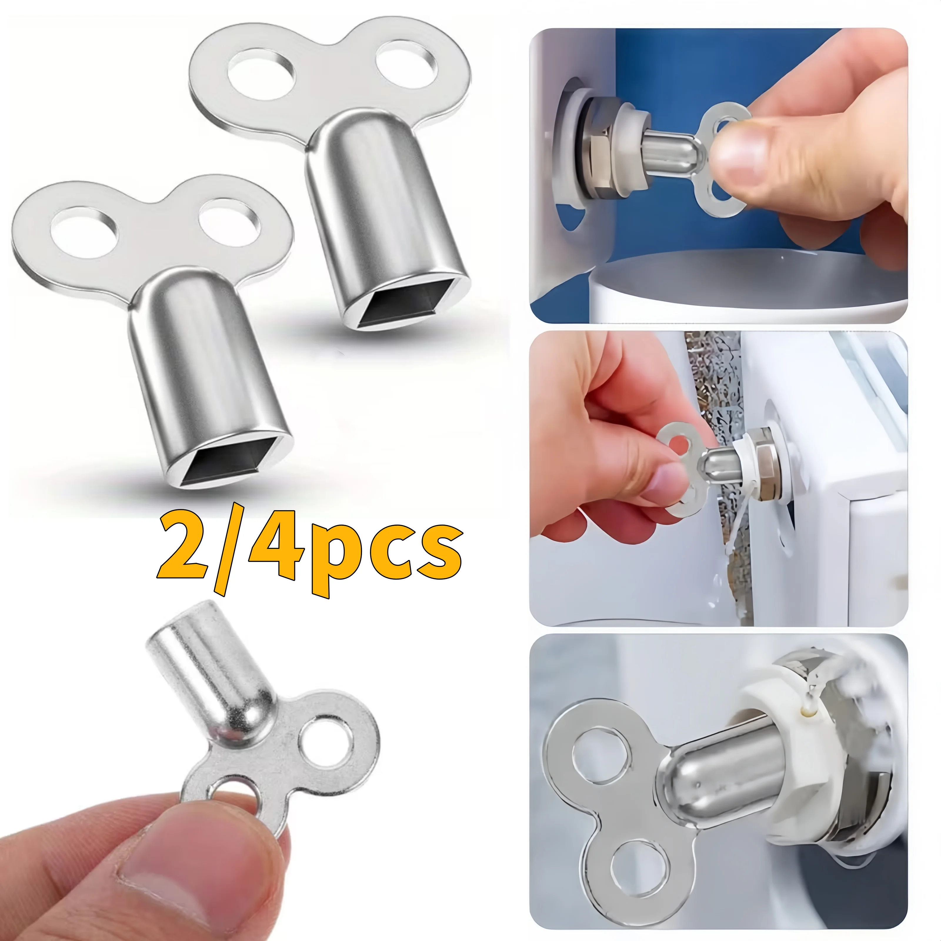 2/4pcs radiator exhaust valve key switch radiator accessories vent valve four corner vent valve wrench small key ﻿