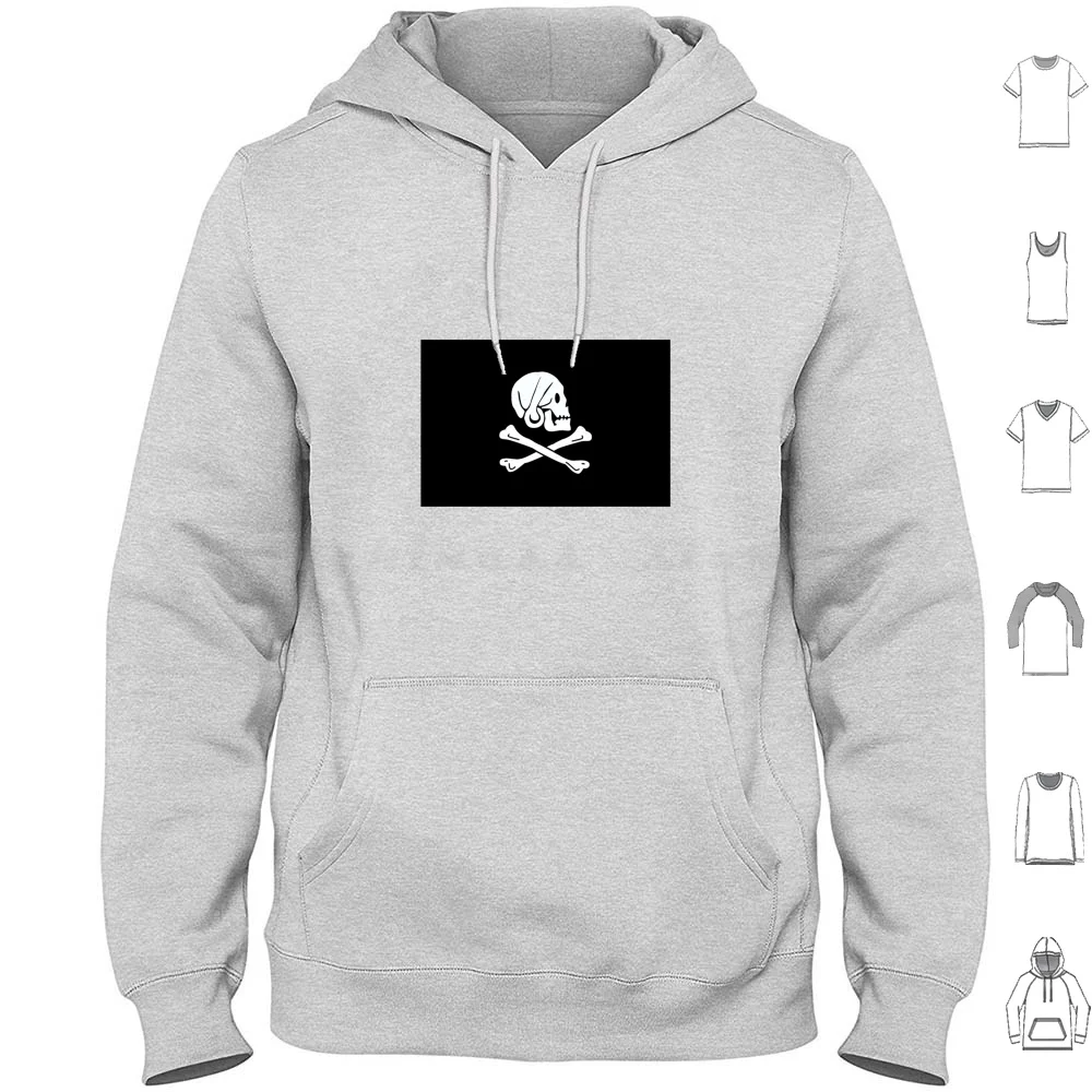 Pirate Flag-Henry Every Hoodies Long Sleeve Pirate Pirates Flag Caribbean Ship Ships Black Skull Cross Bones Bones