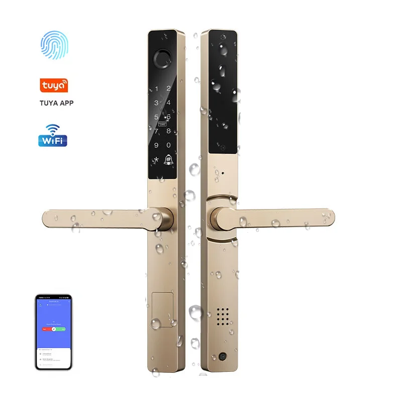 Smart Locks WIFI Tuya Ttlock APP Control Fingerprint Electronic Digital Touch Screen Keypad Code Key Smart Door Lock