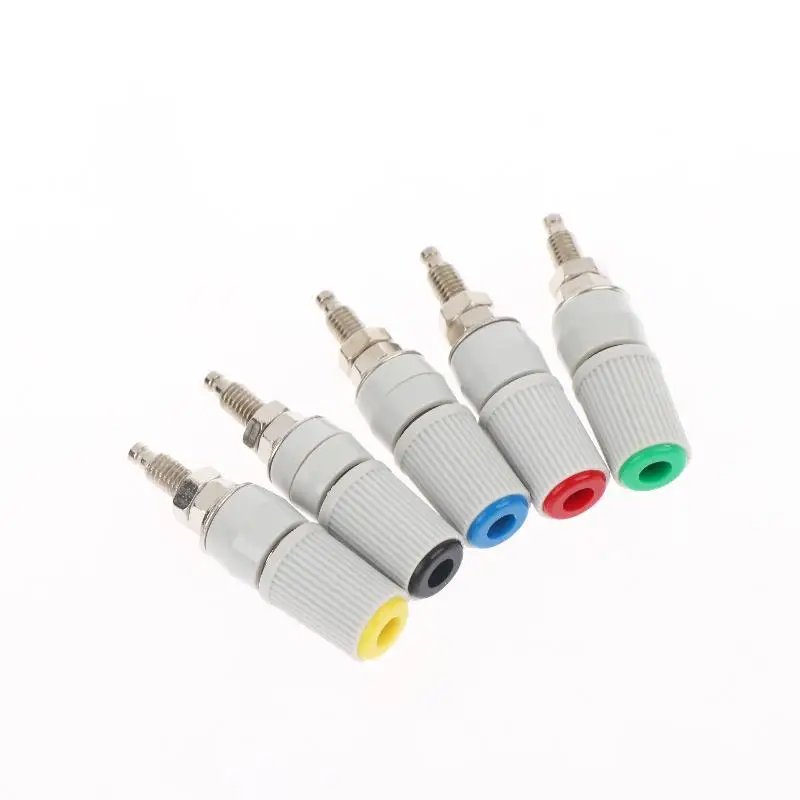 5Pcs High Current 5mm Banana Jack Socket, 30A M5x48 Type 4mm Amplifier Terminal Female Socket For Electronic Testing