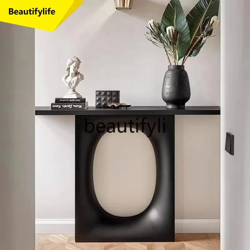 TTT Retro entrance cabinet New Chinese style strip case Solid wood against the wall Narrow table Simple entry end view table