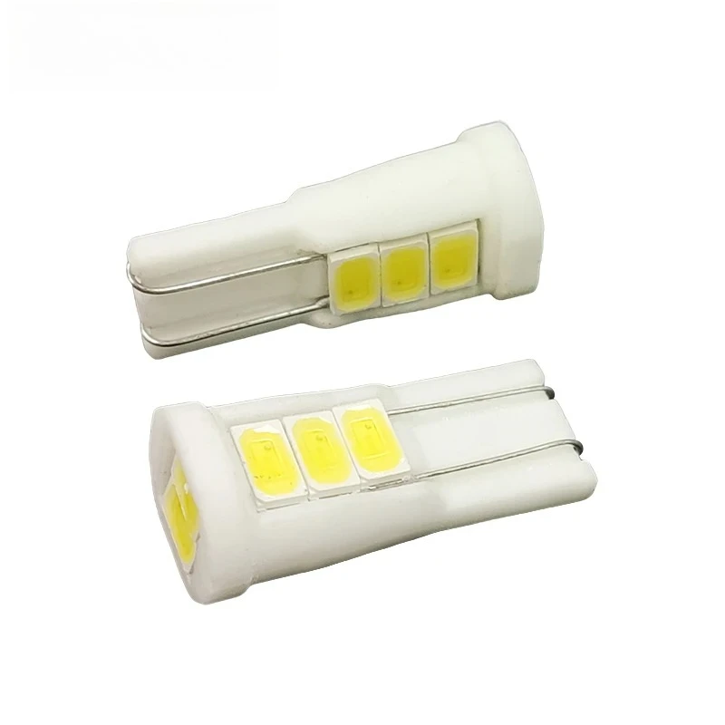 100 قطعة w5w led T10 السيراميك 8 SMD 5630 LED 194 168 501 إسفين الجانب لوحة ترخيص ضوء مصباح إسفين وقوف السيارات ضوء أبيض DC12V