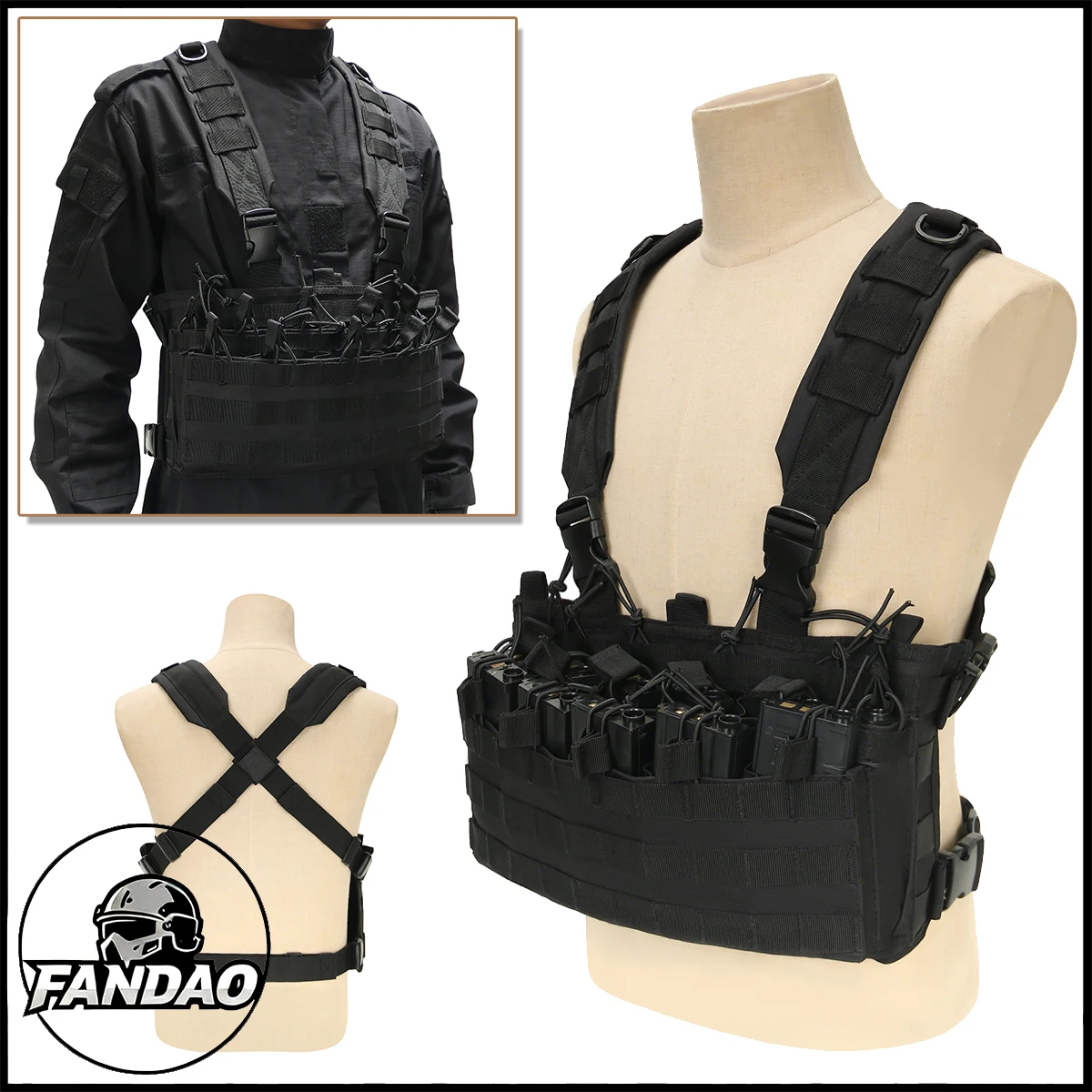 

Tactical Chest Rig Quick-Release Vest Multi Lightweight Military Protective Gear, Outdoor CS Game Prop Adjustable Combat Harness