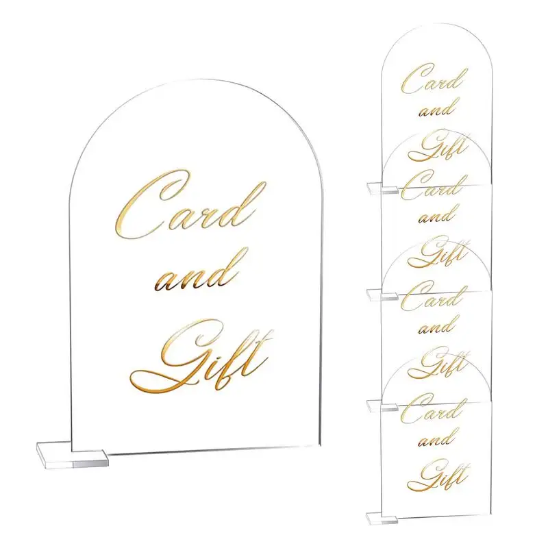 Clear Arch Acrylic Sign Arch Wedding Name Place Sign Transparent Sign Blank Cards Table Sign Stands For Pictures Display Memos