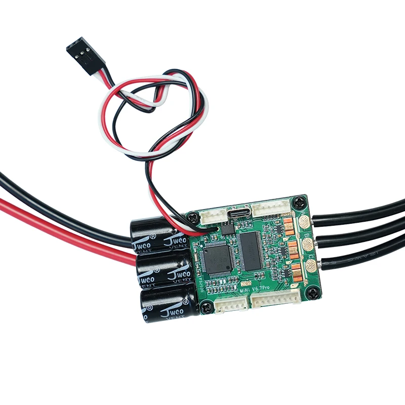 HOEYI MINI V6.7PRO HYESC6.7PRO يعتمد على VESC مع المشتت الحراري المؤكسد من الألومنيوم لمحرك FOC بدون فرش VESC6