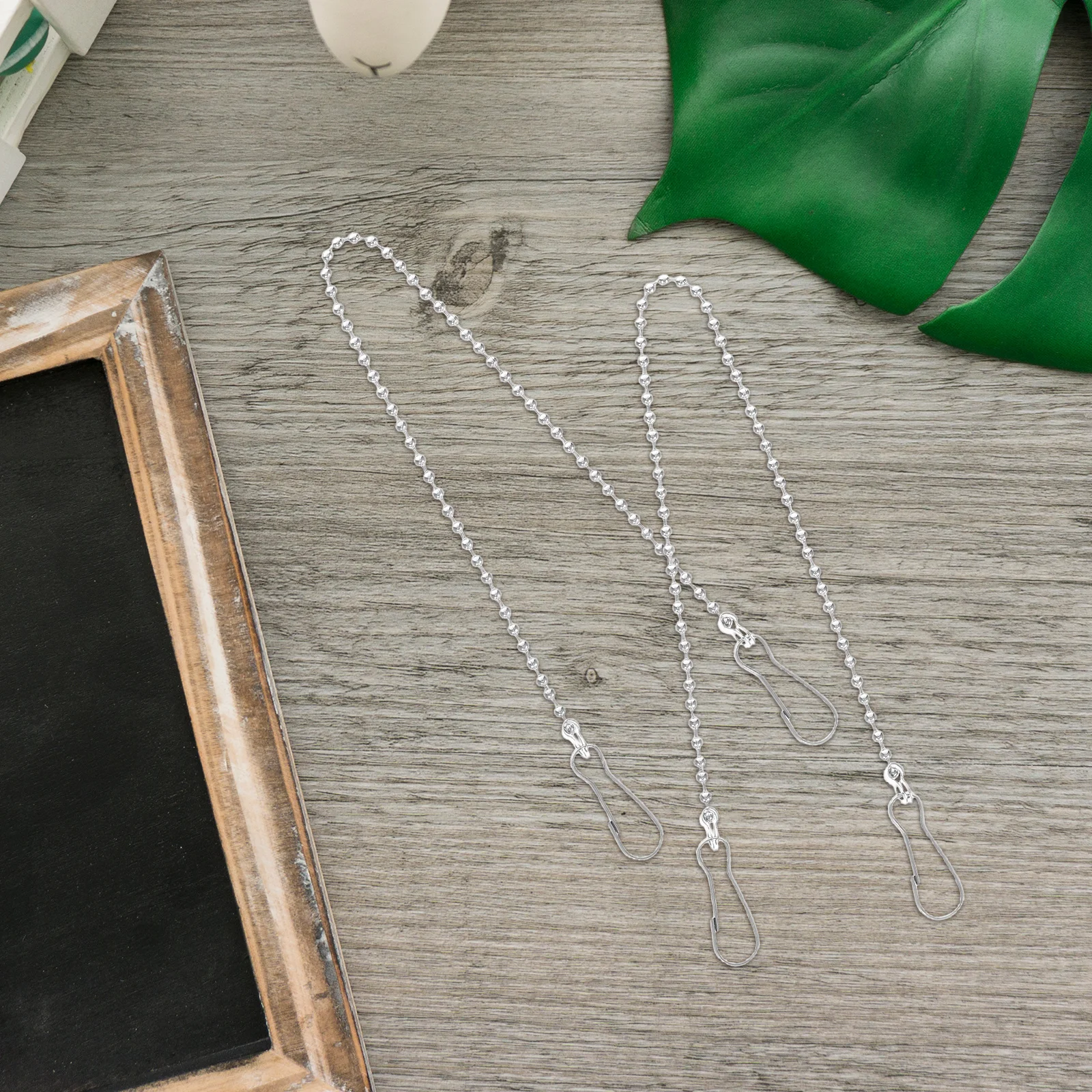

24 Pcs Plants Hanging Chain Decorative Hook with for Bead Outdoor Silver Chains Sign Bracket Clips