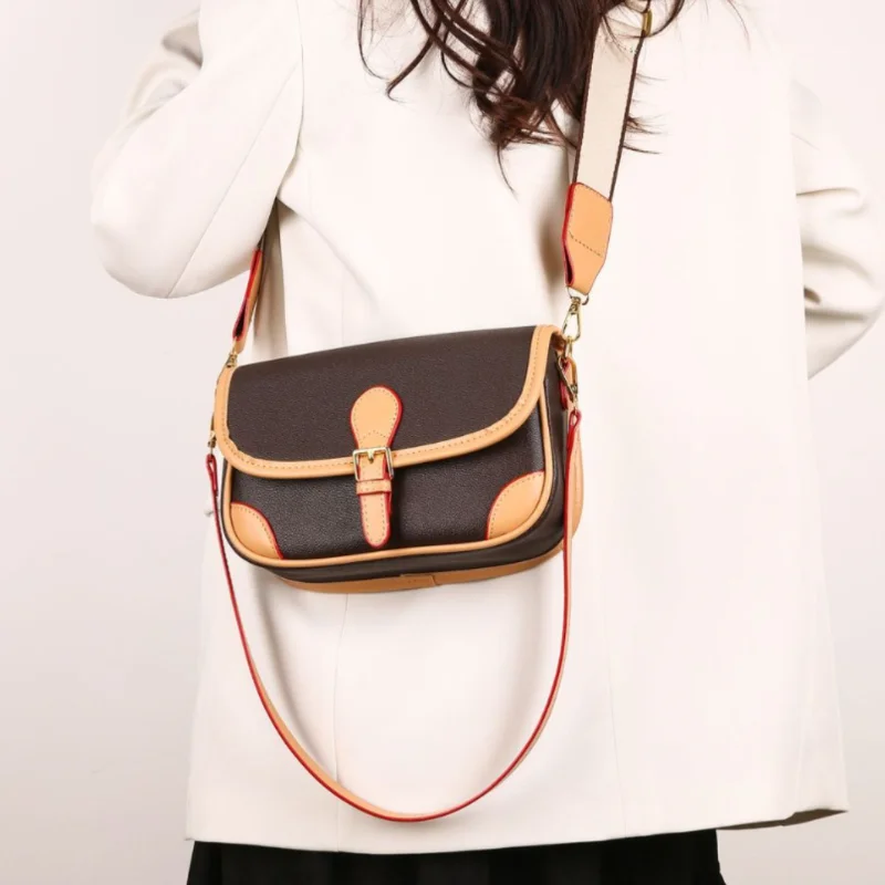 

​2025 New Women's Monogram Color Block Flap Bag, Vintage Square Crossbody Purse, Retro Chic Shoulder Bag, Versatile Fashionable​