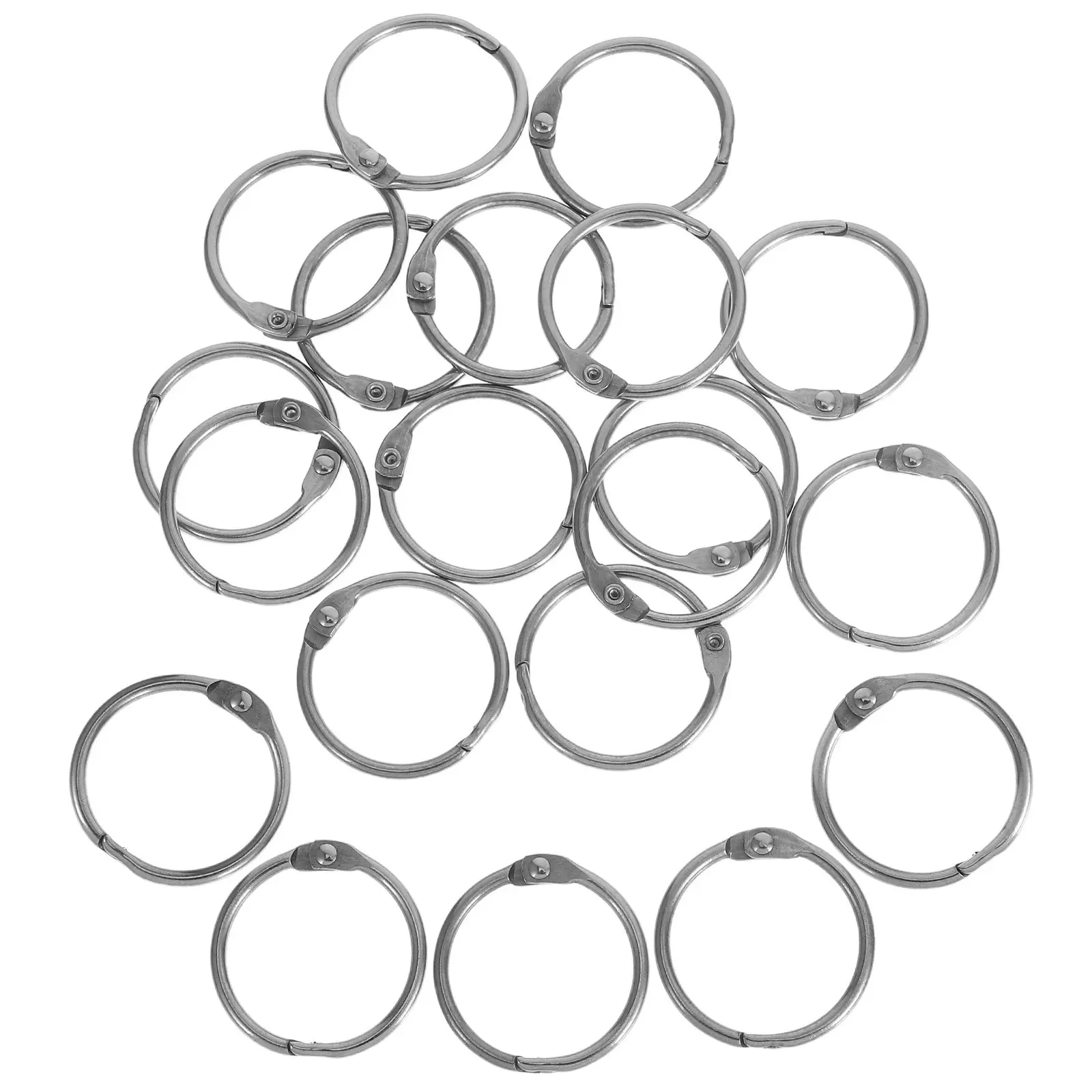 20Pcs Stylish Polished Metal Binder Rings Easy Open Close Binding Rings for Book Paper Documents Calendar Planner Craft Projects