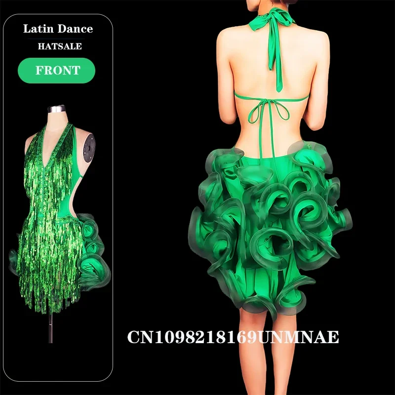 

Women Samba Latina Latin Dance Dress Xxl Competition Tassels Salsa Dresses in Ballroom Rumba Dancing Costumes Customizable