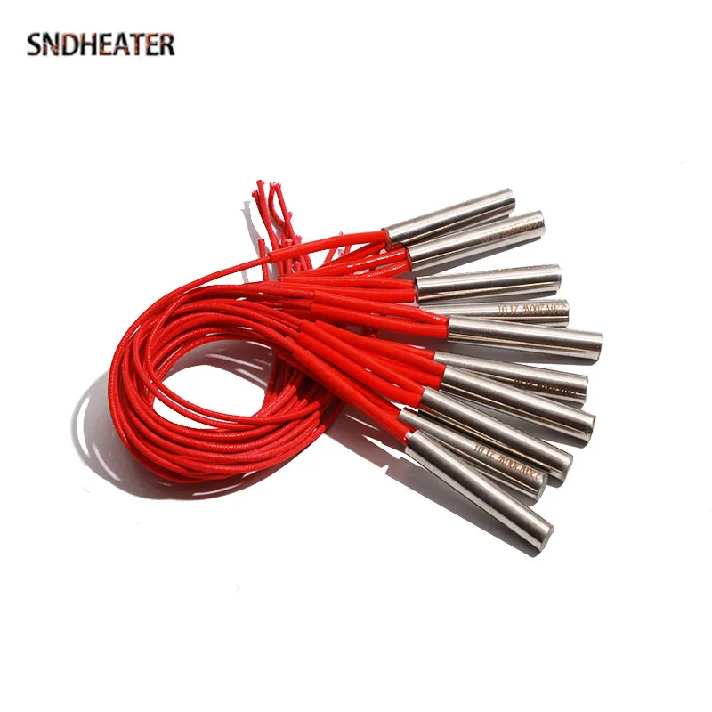 

SNDHEATER 10 шт. картриджный нагревательный стержень 70/80/90 Вт электрический нагревательный элемент из нержавеющей стали 6x50/52/55/58/60 мм для формы 110 В/220 В
