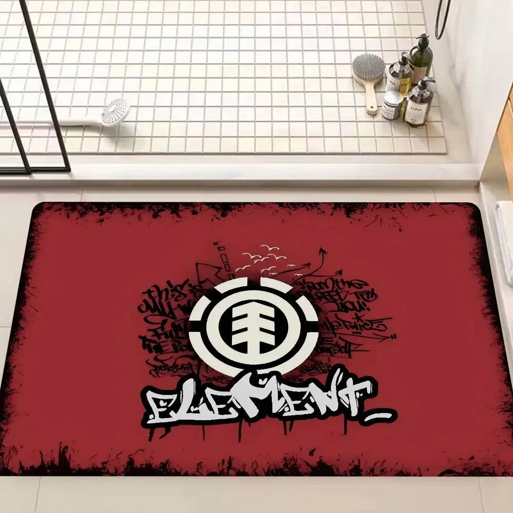 3D E-Element Skateboard Logo Printed Bathroom Mat Kids Room Bedroom Decoration Balcony Anti-Slip Doormat Living Room