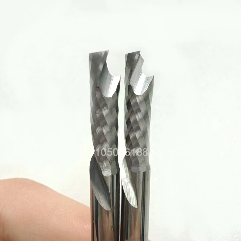 

10 шт. вверх и вниз, одна канавка, спиральная фреза 3,175/4/5/6/8 мм - твердосплавные фрезы для фрезерного станка с ЧПУ, концевая фреза для сжатия древесины