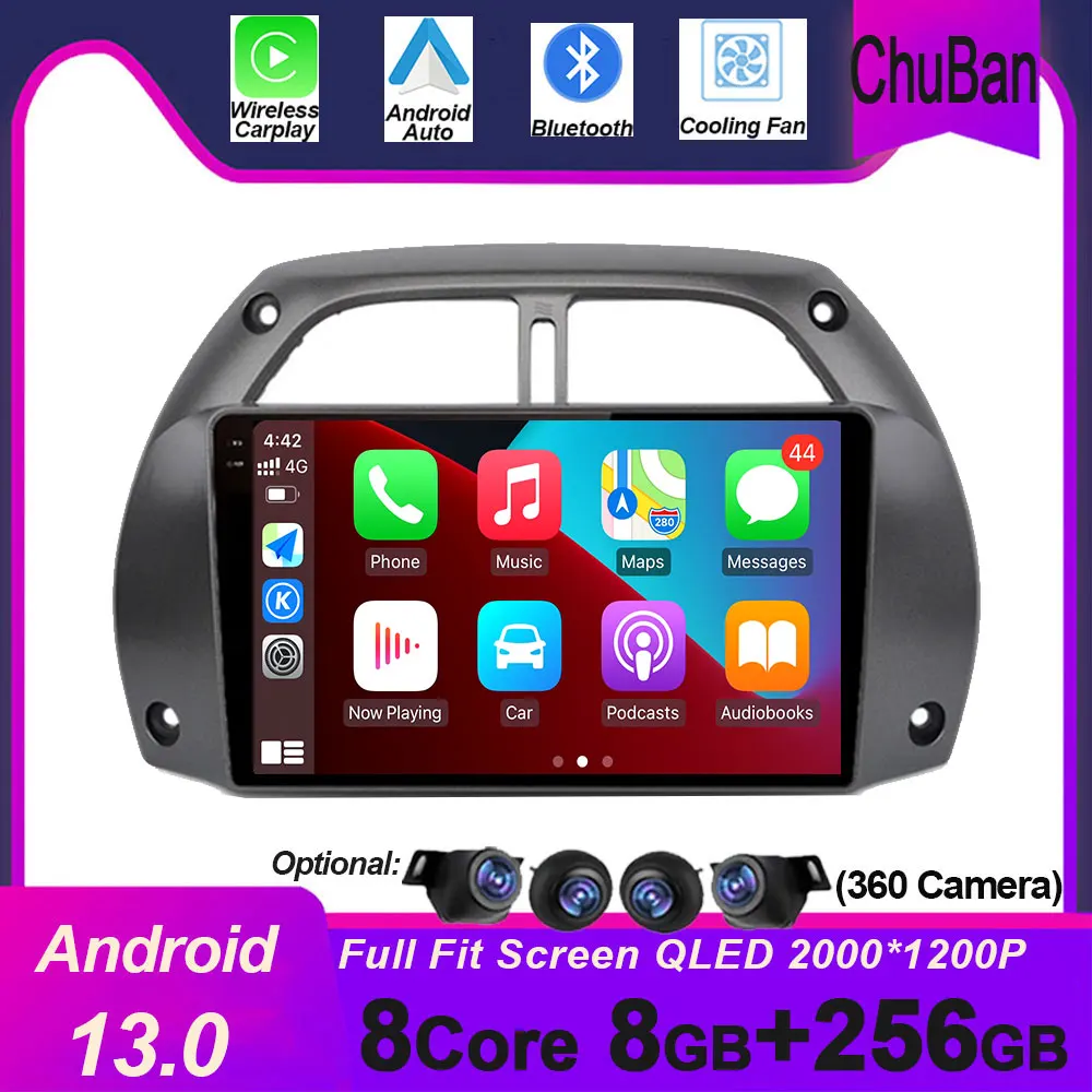 

Беспроводная Автомагнитола CarPlay Android 14 для Toyota RAV4 2001 - 2015 5G Wifi Автомобильная Мультимедийная GPS-навигация Сенсорный экран