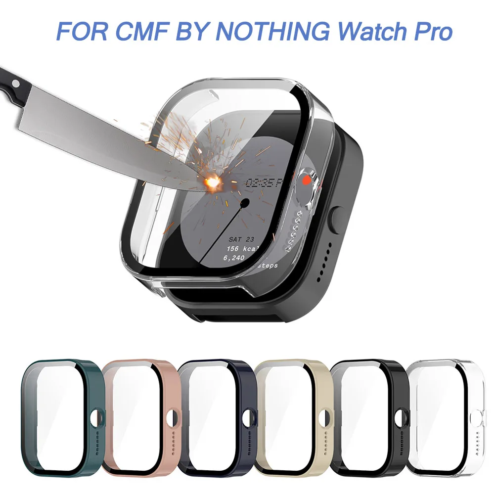 Glass Case For CMF Watch Pro Full Cover Bumper Protective Shell For CMF by Nothing Watch Pro Screen Protector 2-in-1