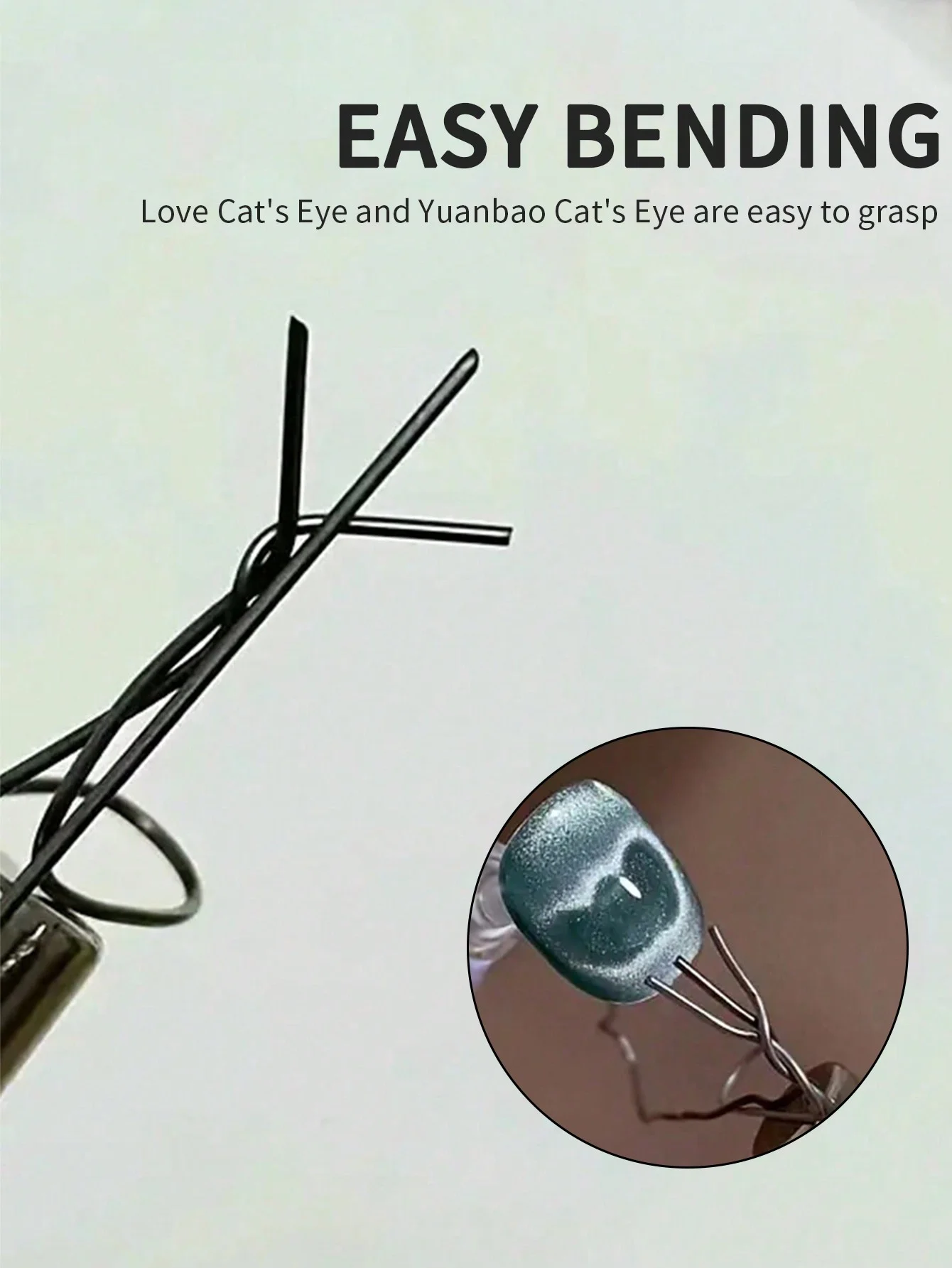 6Pcs Cat Eye Gel Nail Art Magnet Tool Set - Cylindrical Super Strong Magnetic Pen And DIY Design Different Shape Iron Wire For D