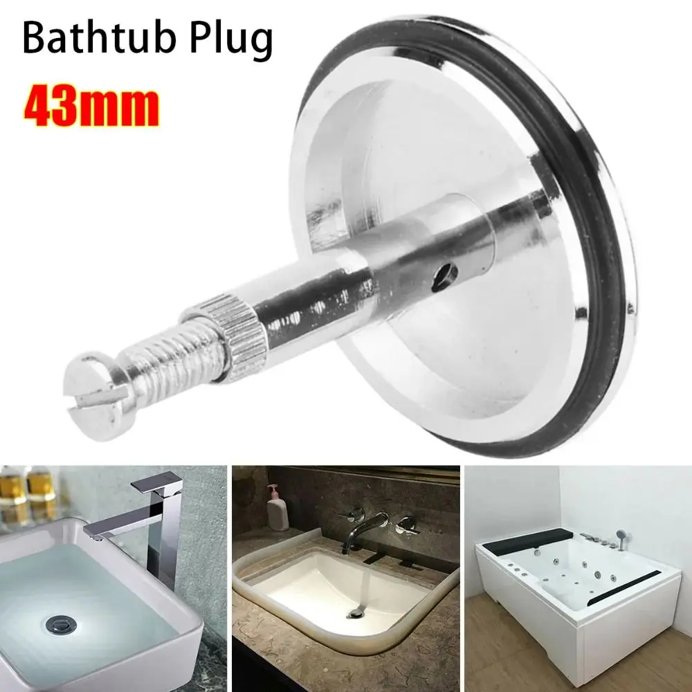 1Pcs New Pop Up Waste Stopper Bathtub Plug Brass Adjustable Bath Stopper 43mm Only Flat Seal Bathroom Tub Drain Filter