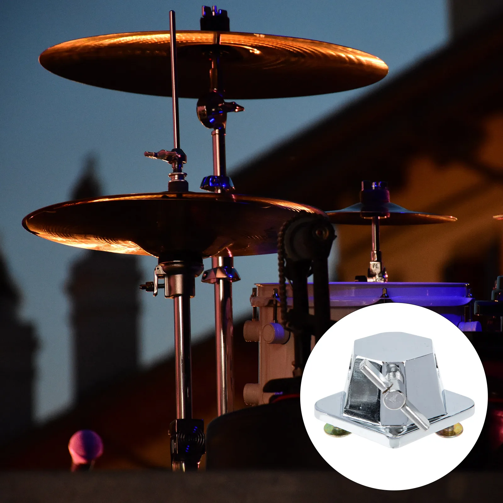 

1pcs Alloy Drum Base Tom Leg Base Sturdy Space-Saving Easy Install Cleaning For Percussion Instruments Accessories Replacement