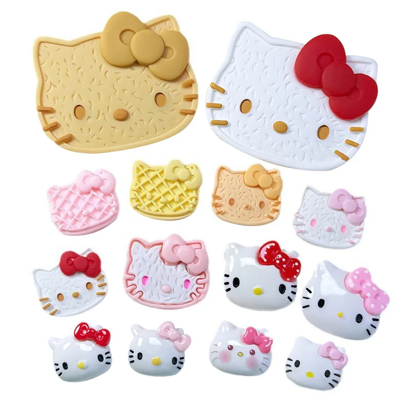 hello kitty cartoon cute bow cat resin diy jewelry mobile phone protective cover handmade patch material animation doll children