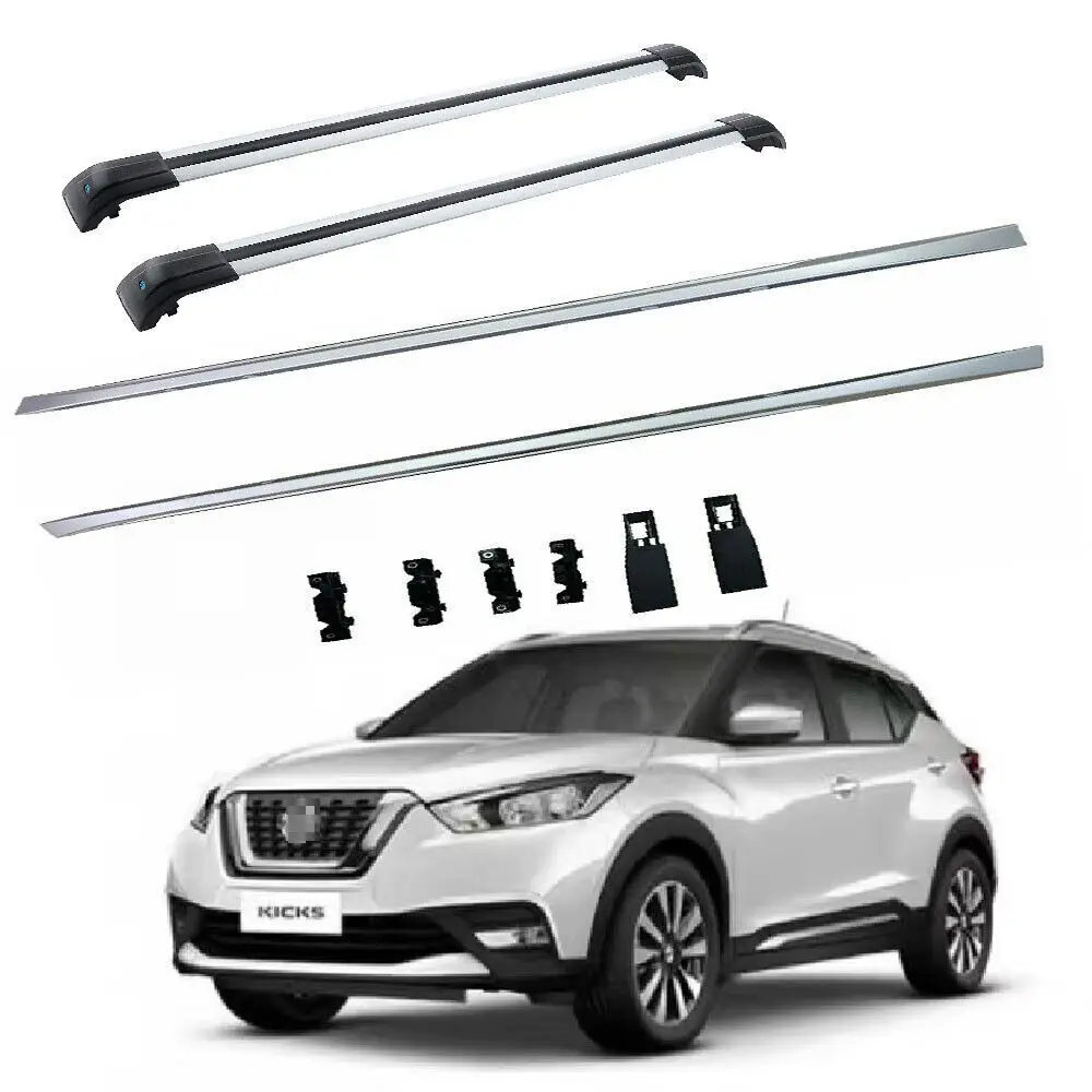 4Pcs Fit for Nissan Kicks 2017-2023 Lockable Roof Rail Rack Crossbar Cross Bars