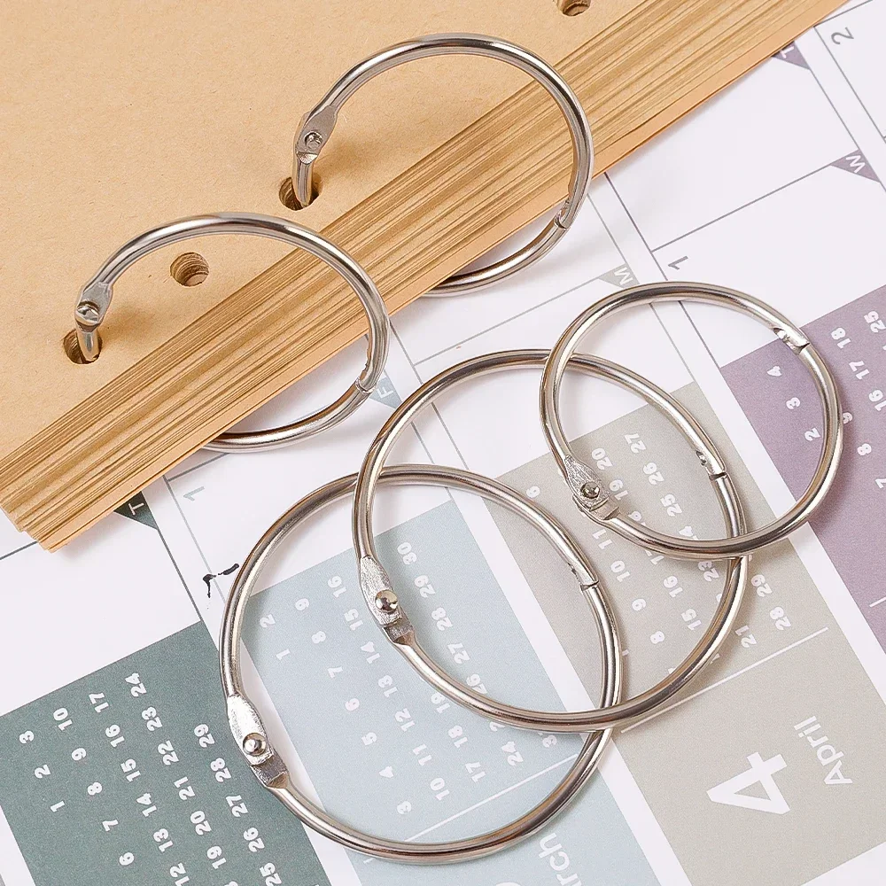 38/50mm Metal Loose-leaf Binder Rings Notebook Index Cards Album Binding Clip DIY Multifunctional Bind Ring Office Supplies