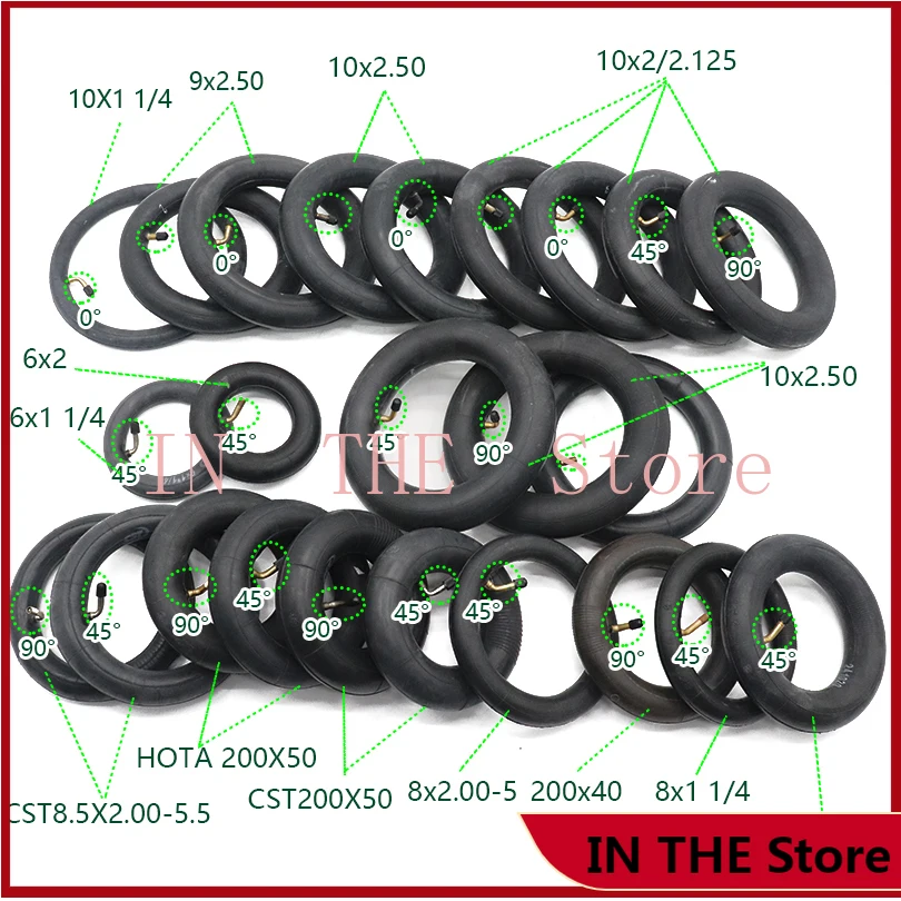 10X2.50 /2.125 6x1 1/4 8.5x2 9x2.50  Tube Innertube  for Mini Electric Scooter Baby Stroller Pram  6/8/9/10 Inch