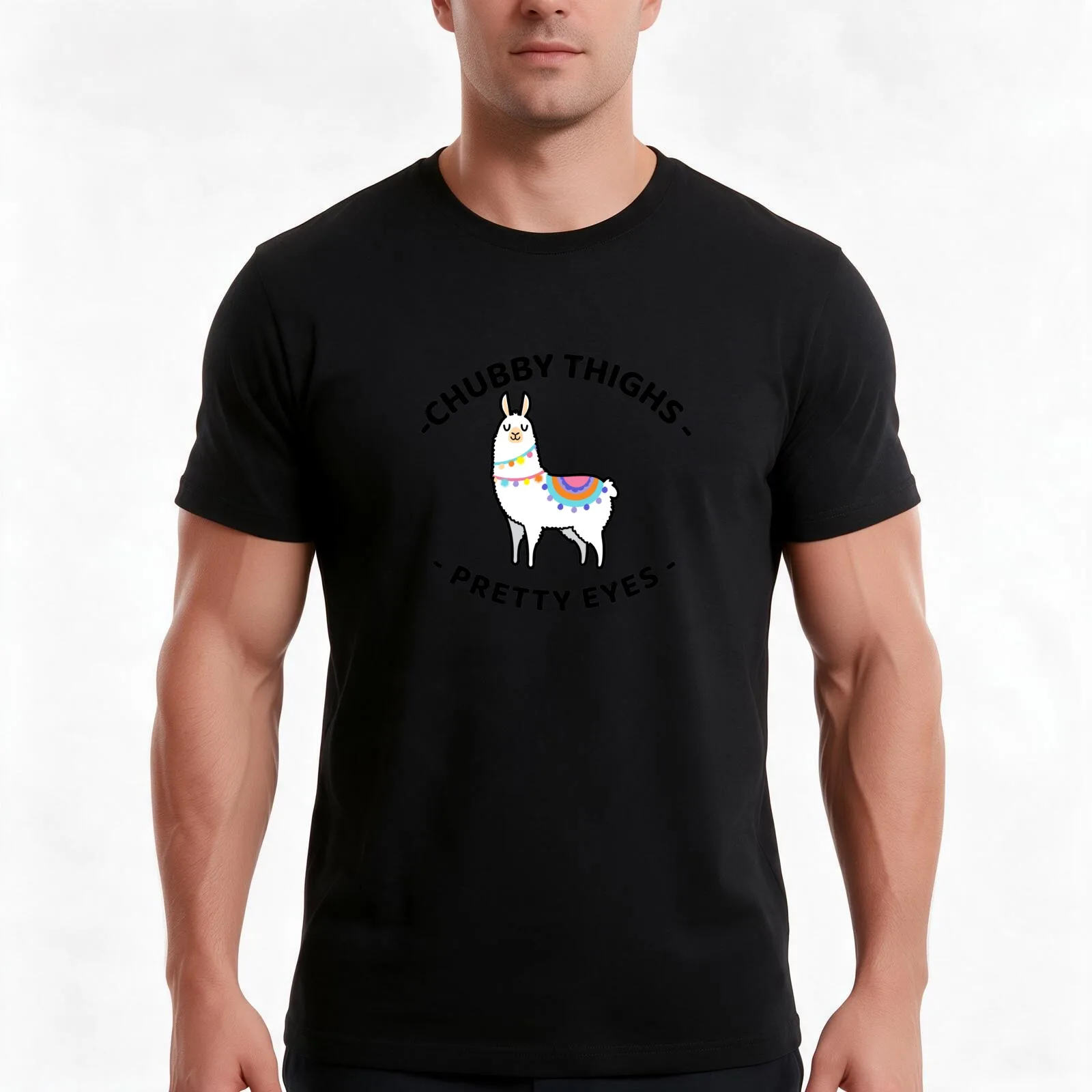 Cute chubby thighs and pretty eyes T-Shirt, Summer Casual Cotton Tee, Oversized Streetwear Tops, Vintage Graphic Print