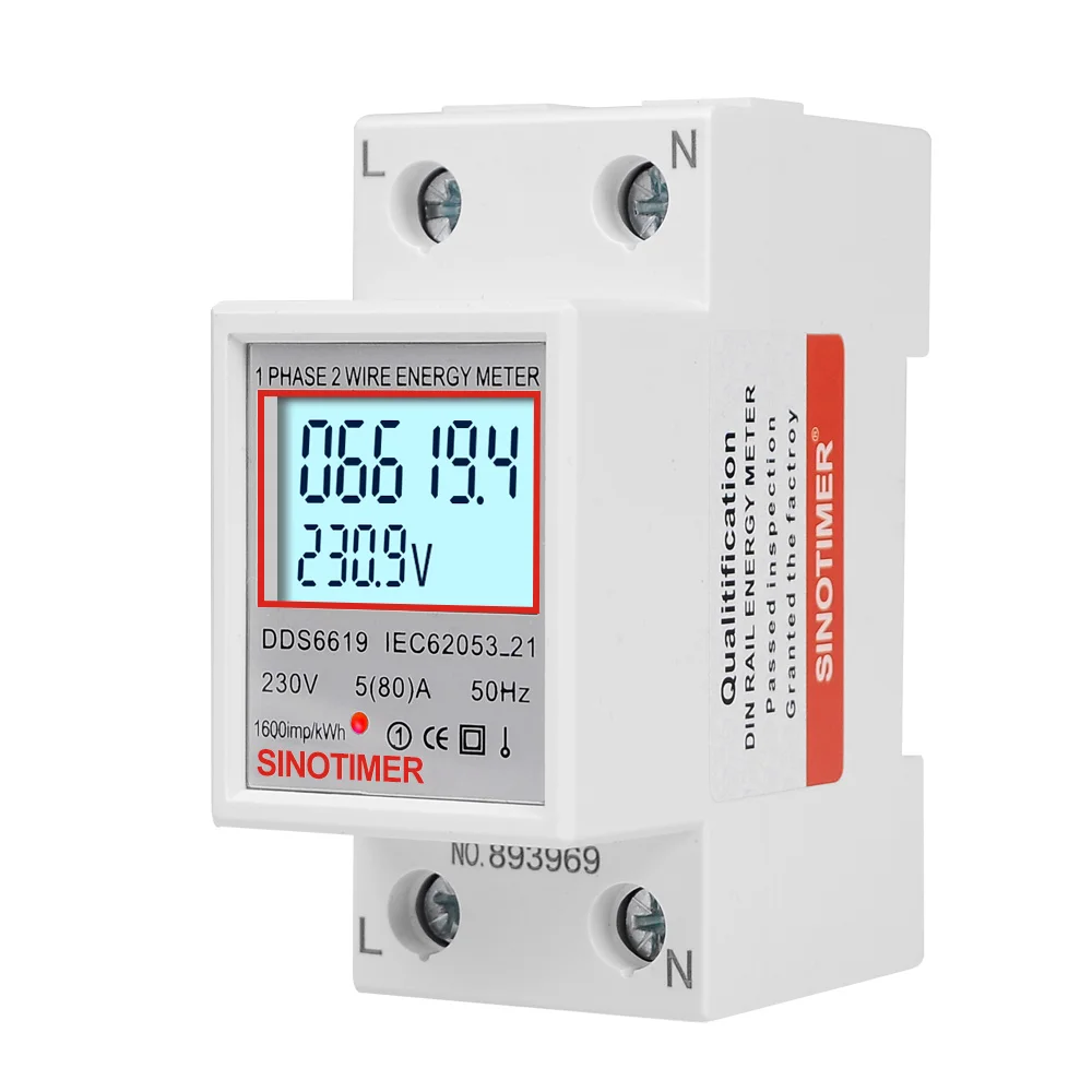สายไฟฟ้าเดี่ยวจอแสดงผลดิจิตอล LCD สองเส้นใช้พลังงานไฟฟ้ารางรางรางรางรางรางรางรางรางรางไฟ230V 50Hz ใช้พลังงานไฟฟ้าการใช้พลังงาน