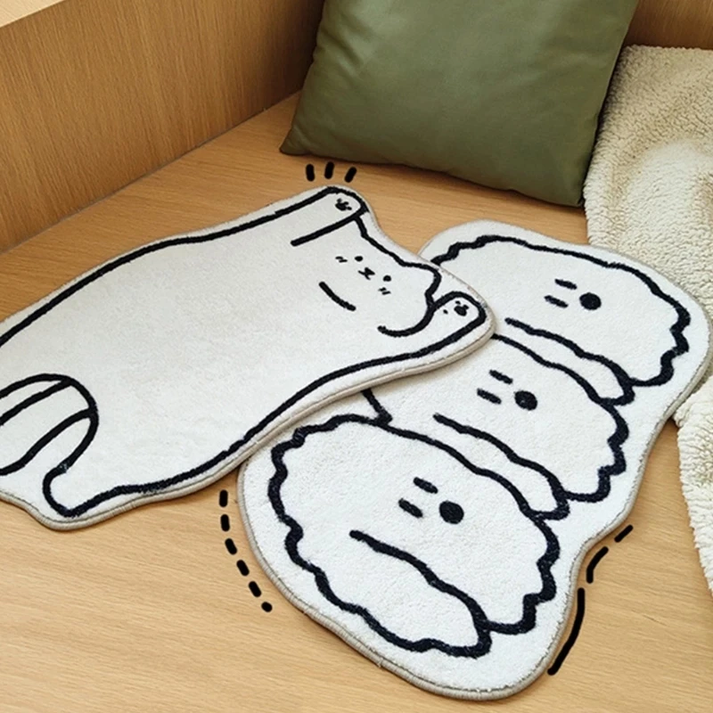 Kawaii Cat Rugs Soft Bedside Carpet Ins Bedroom Decoration Fluffy Living Room Floor Mat Non-slip Thickened Carpets Bathroom mats