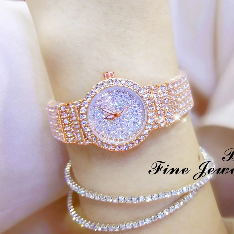 UTHAI Brand Light Luxury Chain Watch Women Full Sky Star Full Diamond Waterproof Authentic Ladies Fashion Quartz Clock Watches