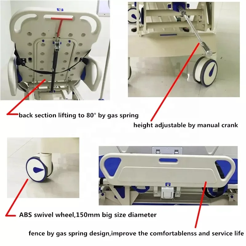 Emergency height adjustment manufacturer hospital furniture patient clinic transfer medical stretcher bed