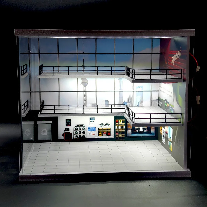 1-64-scale-multi-level-parking-garage-diorama-–-small-scale-scene-photo-prop-for-diecast-car-collection-display