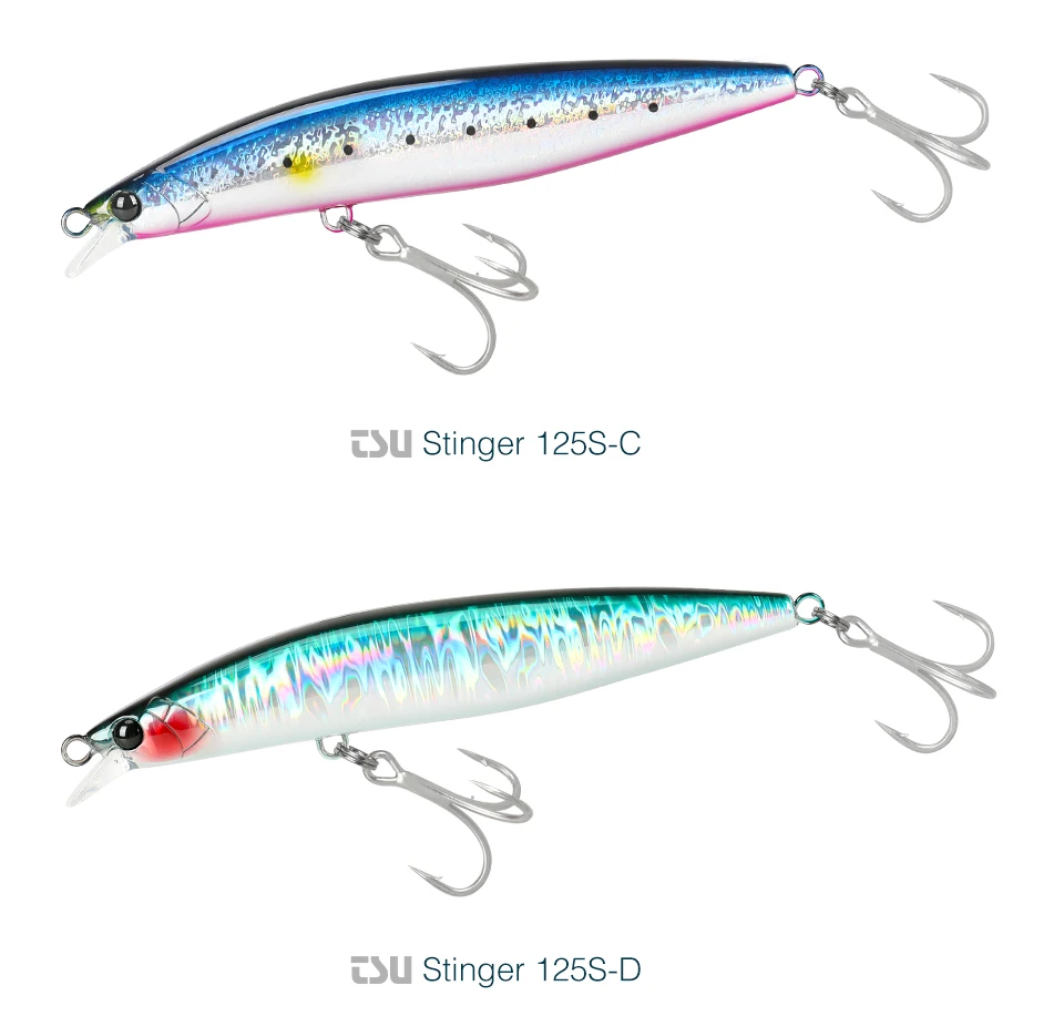 TSURINOYA High Strength Ultra-long Casting Sinking Minnow Stinger 125S 125mm 28g Saltwater Fishing Lure Artificial Hard Baits