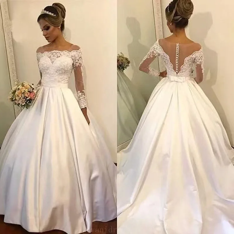 Iridescent Strapless Luxury Bridal Gowns For Women Lace Button Print Wedding Dresses Formal Engagement Vestido De Casamento