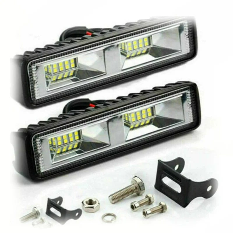 

2Pcs 12V 48W LED Work Light Bar Flood Spot Combo Beam Offroad Driving Lamp Waterproof Universal Car SUV Truck Exterior Light