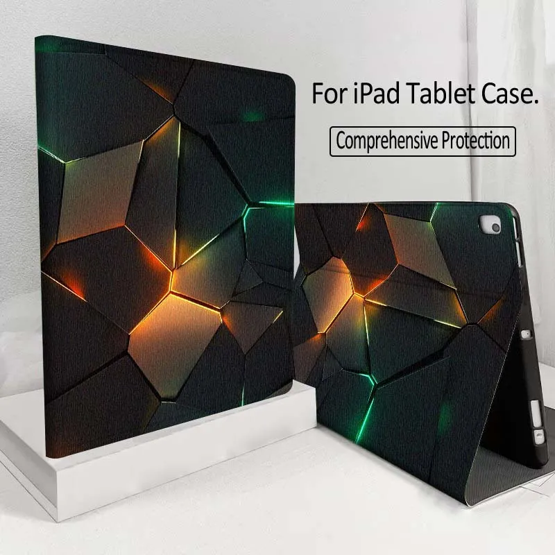 

Carbon Fiber Art Luxury Pattern For iPad 7 8gen 9gen 10th 11th Pro 11 13 2 12.9 10.9 10.2 9.7 2025 2024 2021 Tablet Case Gift