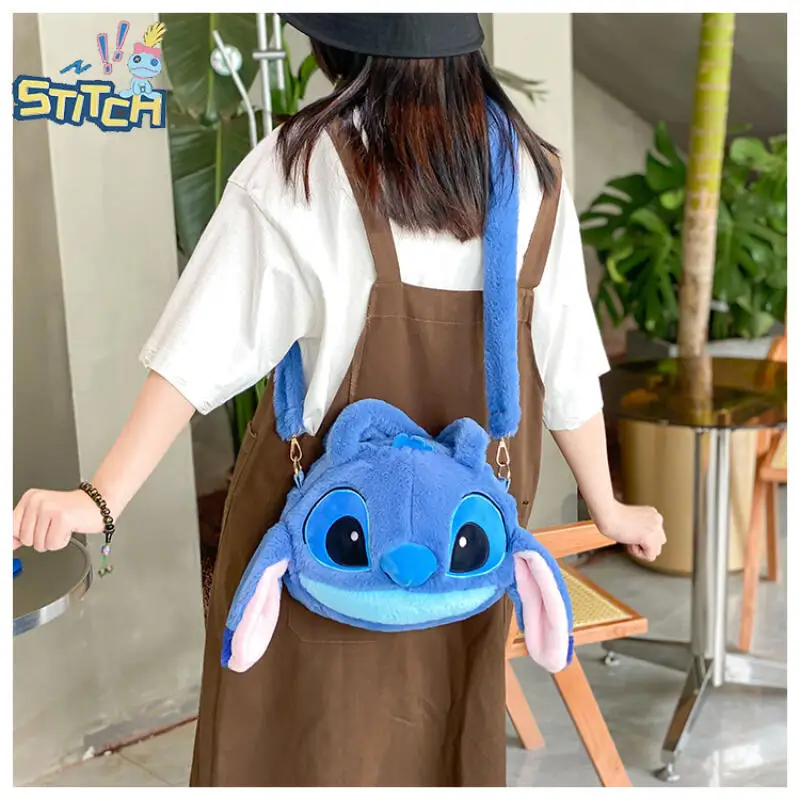 Lilo & Stitch dessin animé en peluche poupée sac Kawaii doux en peluche sac de messager jouets sac à main Anime peluche cartable mode sacs à dos cadeaux