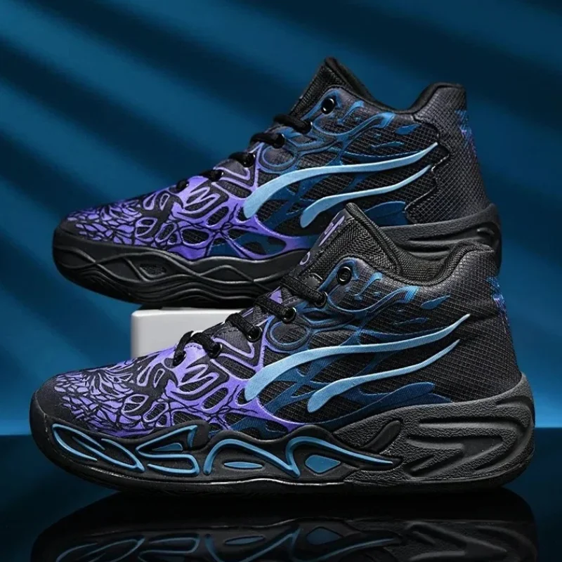 

Men Fashion Basketball Shoes Field Training High-top Comfortable Non-slip Sports Footwear Lace-up Casual Flat Sneakers