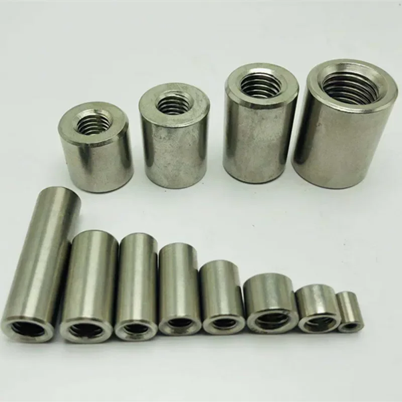 M3 M4 M5 M6 In Acciaio Inox 304 Allunga Dado di Giunto Rotondo Filettatura Interna Comune Cilindrico Dado Manica Dadi Tubolari