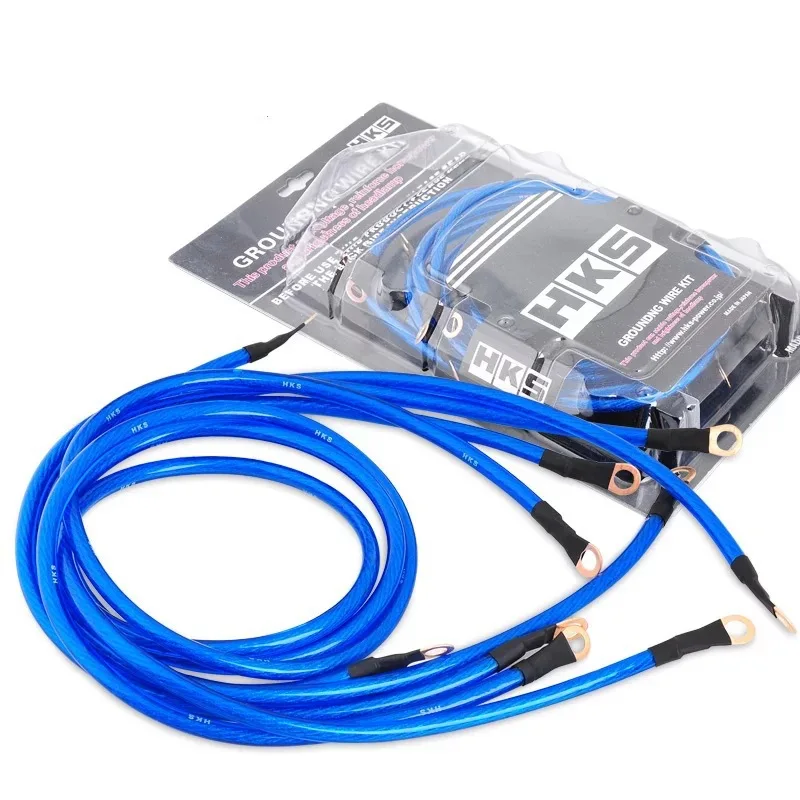 5-Punkt 0,6/0,8/1m Universal-Auto-Erdungskabel Auto-Booster-Starthilfe Erdungskabelsystem-Kit zur Leistungssteigerung für PKW SUV Auto – Detail 1