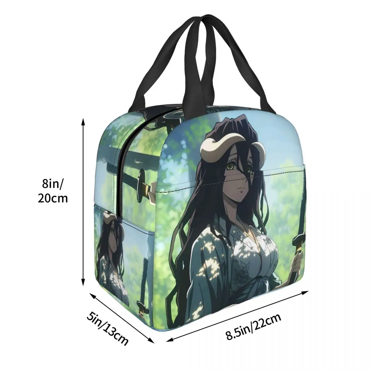 Adventure Anime Albedo Overlord Insulated Lunch Bag for Women Kids Portable Food Boxes Thermal Lunch Box Tote