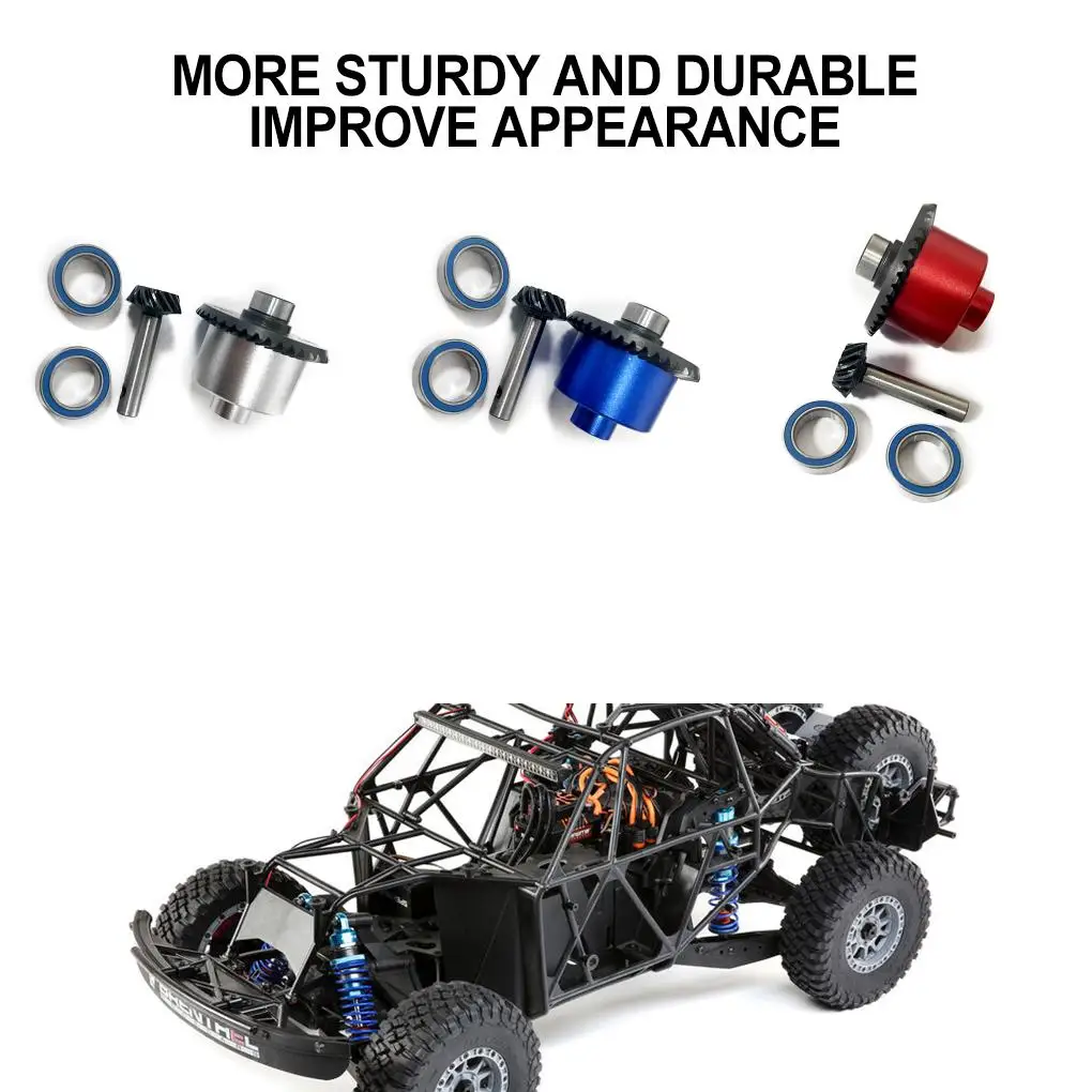 4pcs 1/10 Rear Axle Differential Shaft Aluminum Alloy Durable Rc Rear Axle Differential Shaft For LOSI Baja Rey 4WD Silver