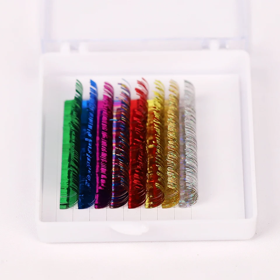 AGUUD NEW Mixed Glitter Colors False Individual Lashes Extension Shiny Fashion Decoration for Fake Eyelashes Makeup Tools